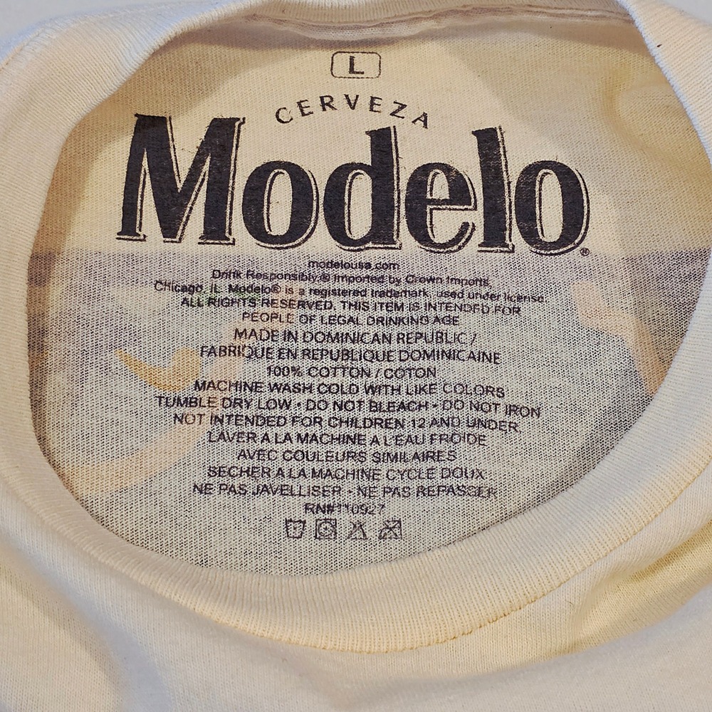 Modelo Especial Celebra Cinco De Mayo Graphic T-Shirt Mens Large Cream RN110927 - Picture 3 of 5